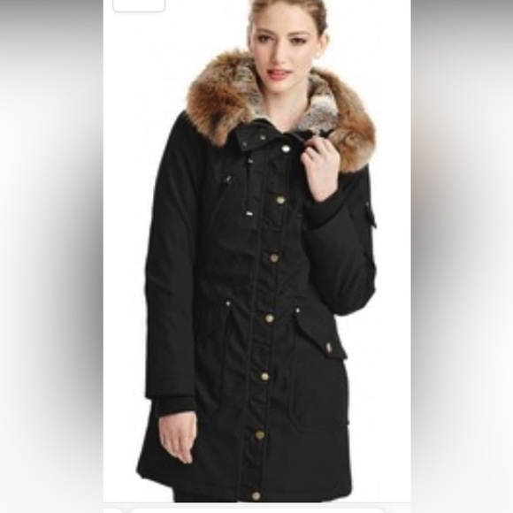 1 Madison Expedition Women's Faux Fur Trim Parka Jacket Coat Small Black - Picture 1 of 7